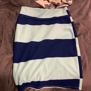 Blue and Teal Pencil Skirt